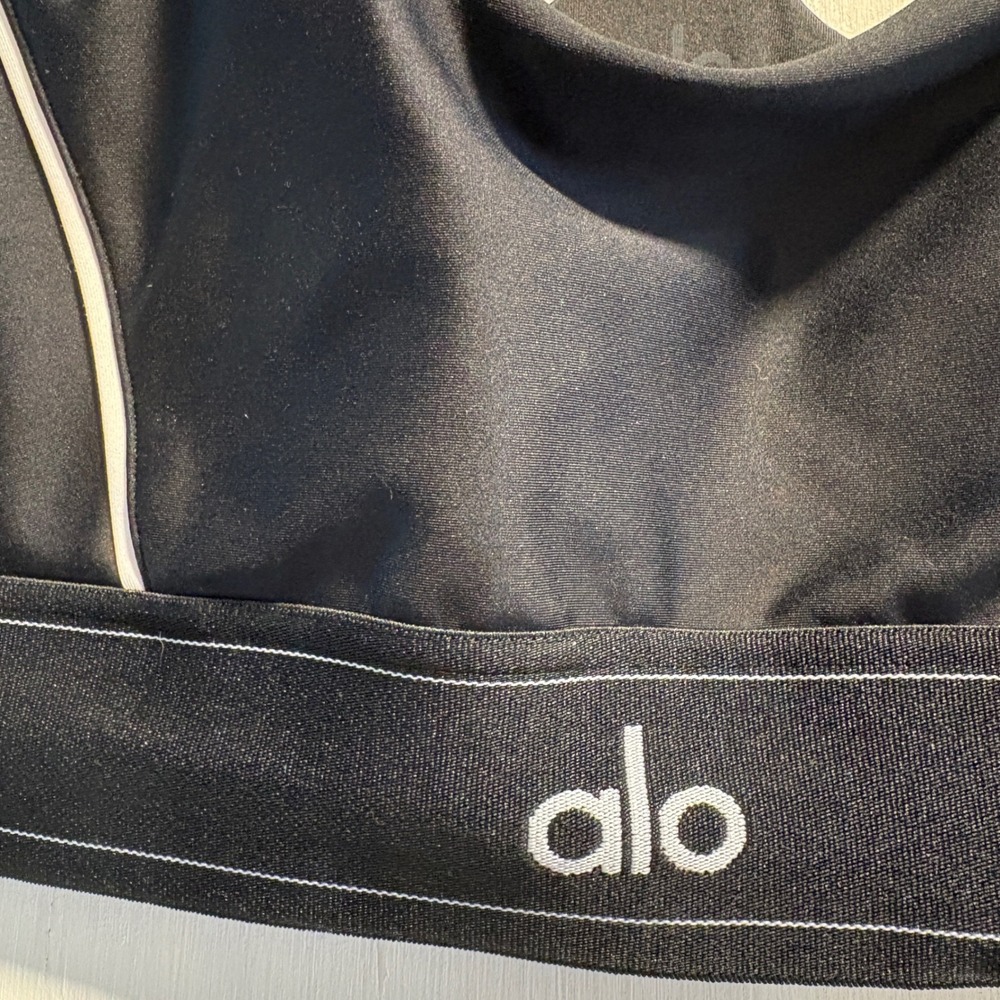 Alo Airlift Suit Up Yoga Medium Black Racerback Sports Bra Adjustable Straps - Picture 4 of 6
